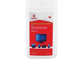 Серветки для чищення екранів, вологі, 100 шт., плоска туба
