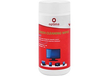 Серветки для очищення екранів, вологі, 100 шт, кругла туба